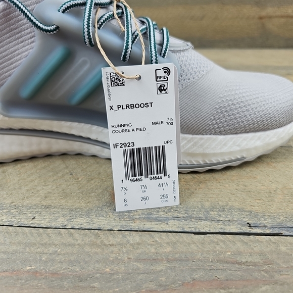 adidas X_PLRBOOST Men's Running Shoes Grey/Collegiate Green - Picture 9 of 12